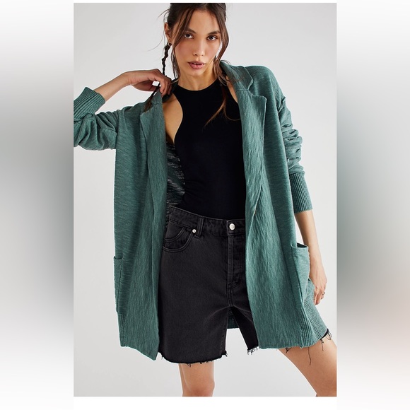 Free People Sweaters - Free People NWOT Canyon Blazer Sweater Cardigan Size Medium in Dried Pine